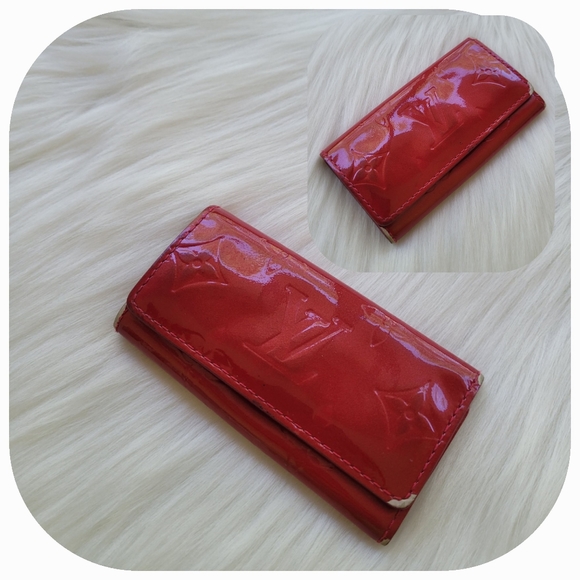 🔑 Louis Vuitton Vernis Red 4 Key Holder - Picture 15 of 16